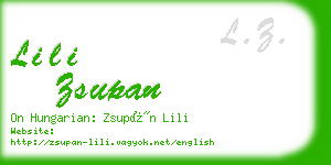 lili zsupan business card